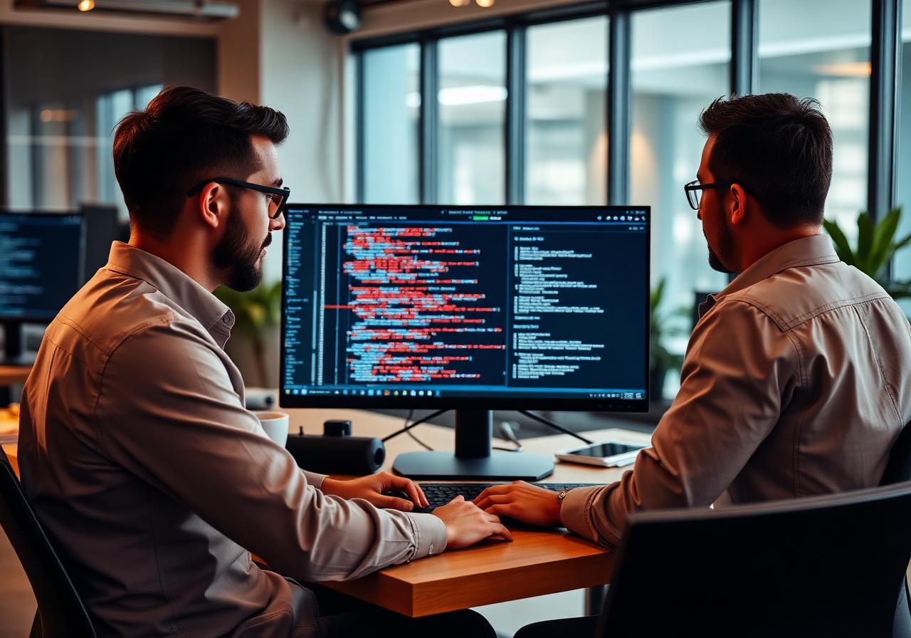 Custom software engineering team building modern applications